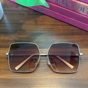 ASOS 70s Vintage Inspired Gold Square Sunglasses with Brown Lenses